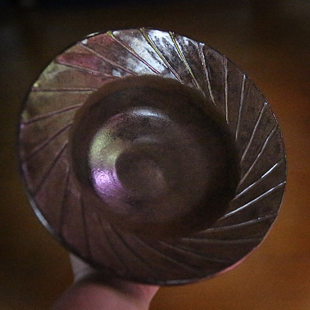 Brown Signed Artisan Handmade Pottery Bowl